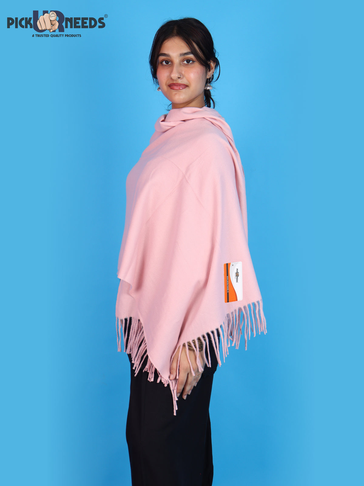 Pick Ur Needs Womens Winter Shawl Soft Warm Large Wrap Shawls with Fringe Tassels Elegant Woolen Style Stole for Girls