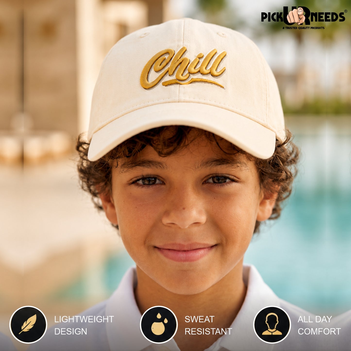 Pick Ur Needs Chill Embroidered Baseball Cap, Adjustable Dad Hat, Everyday Essential Sun Protection Caps Kids