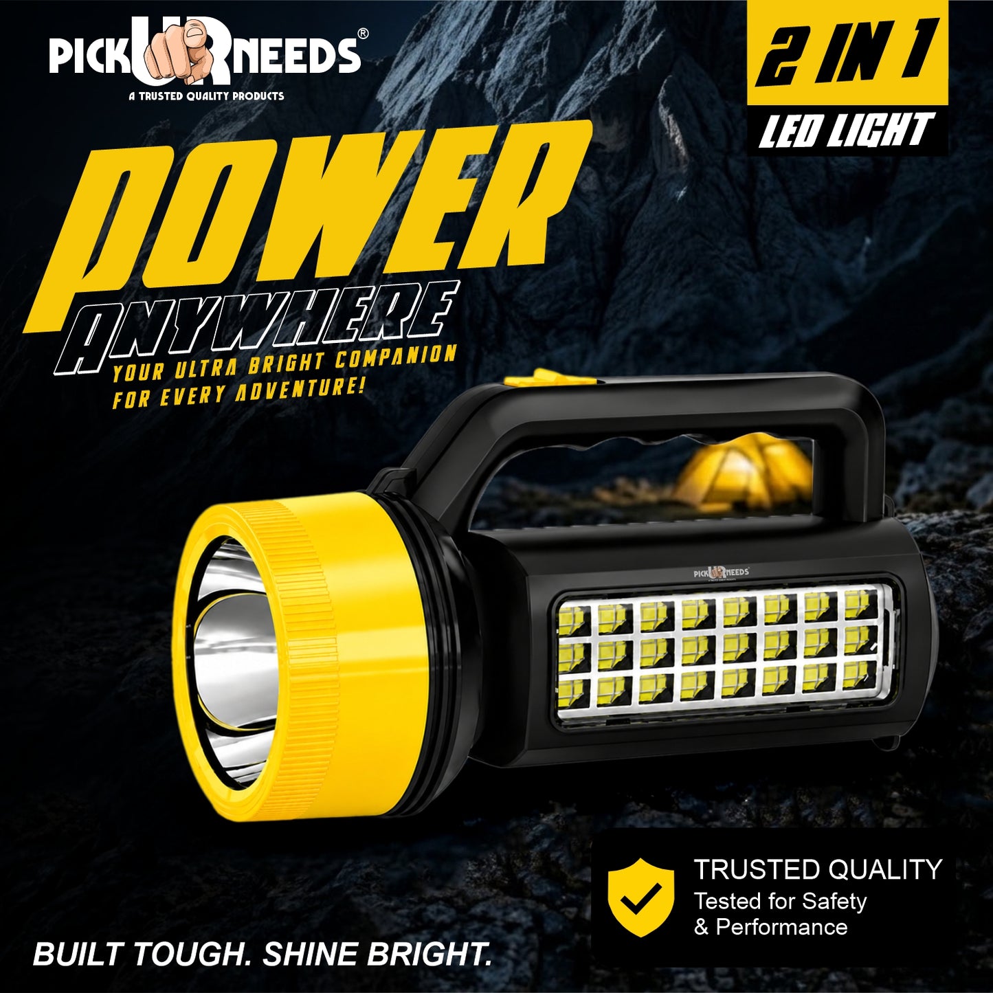 Pick Ur Needs 75W Emergency Long Range Rechargeable Search Laser with 24 SMD Bright Torch Light
