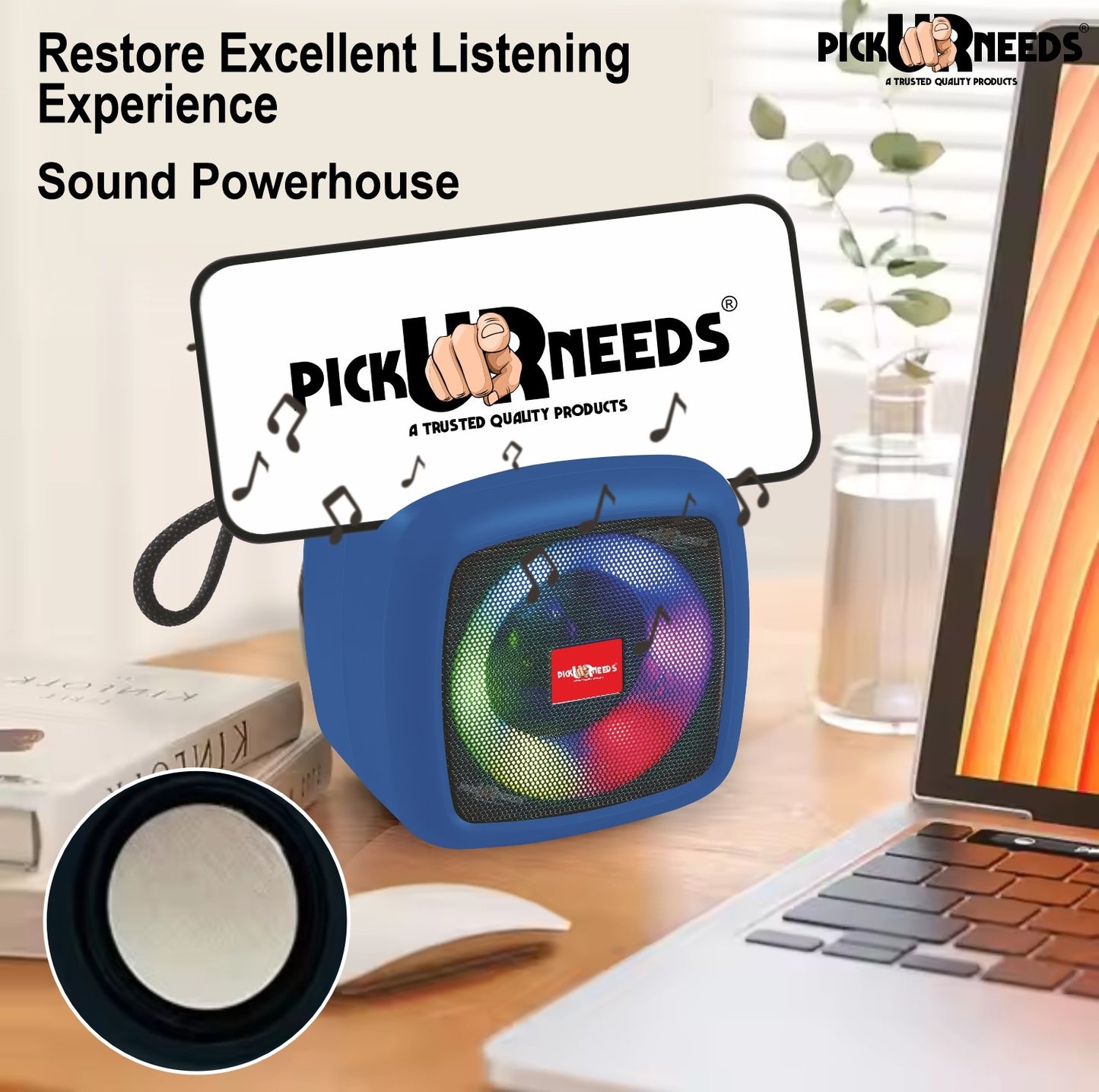 Pick Ur Needs Portable Wireless Extra Bass Mini DJ Bluetooth Party Speaker with RGB Lightshow 5 W Bluetooth Speaker  (Green, 5.0 Channel)