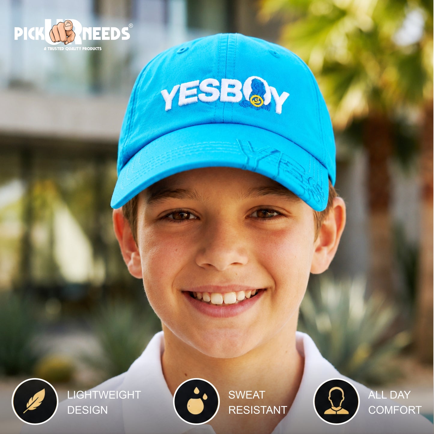 Pick Ur Needs YESBOY Cap,3D Embroidery, Breathable Fabric, Adjustable Fit, Teenager Unisex Kids,Lightweight Caps
