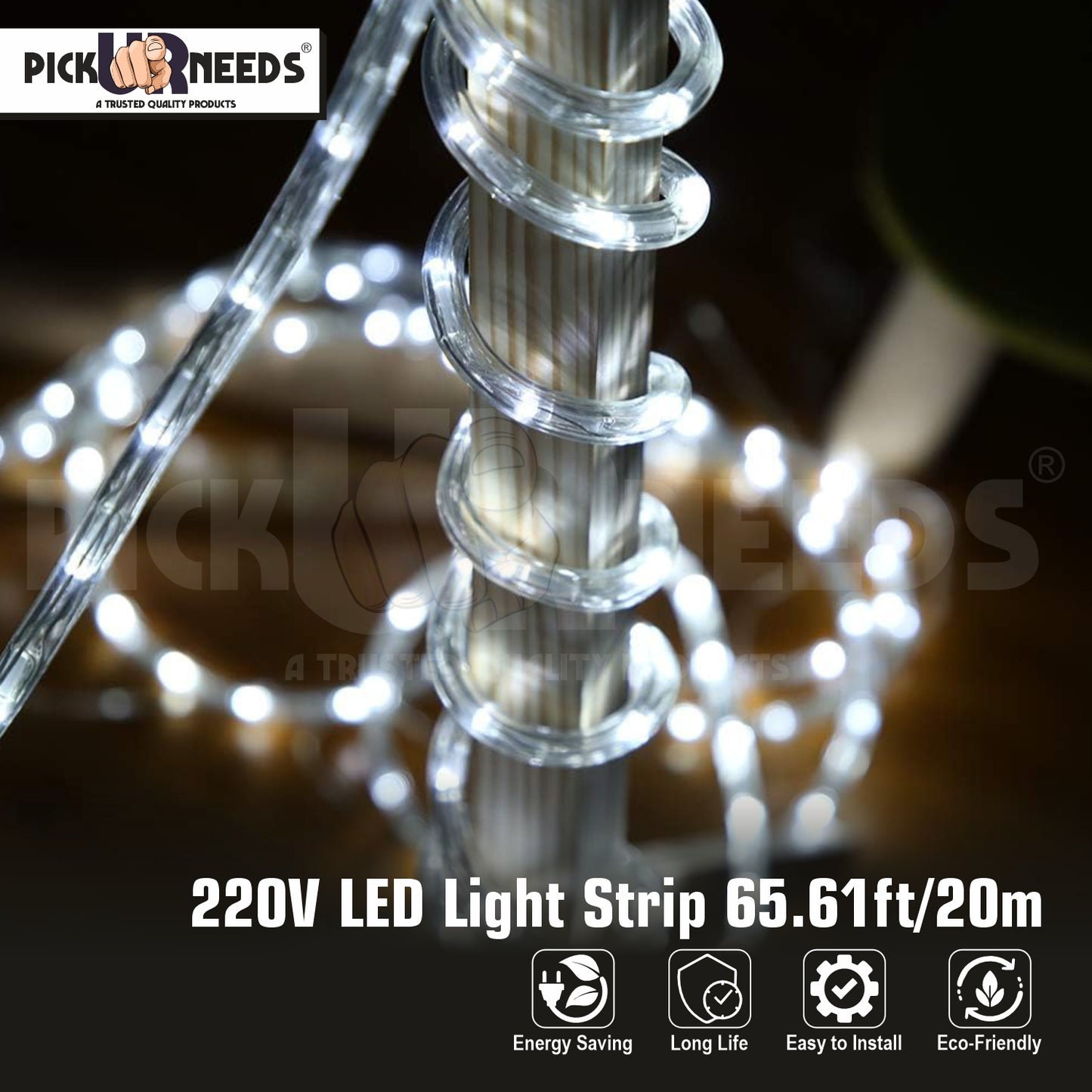 Pick Ur Needs 20M 2400 LED Strip Light-ultra-bright, energy-efficient white LED strip.