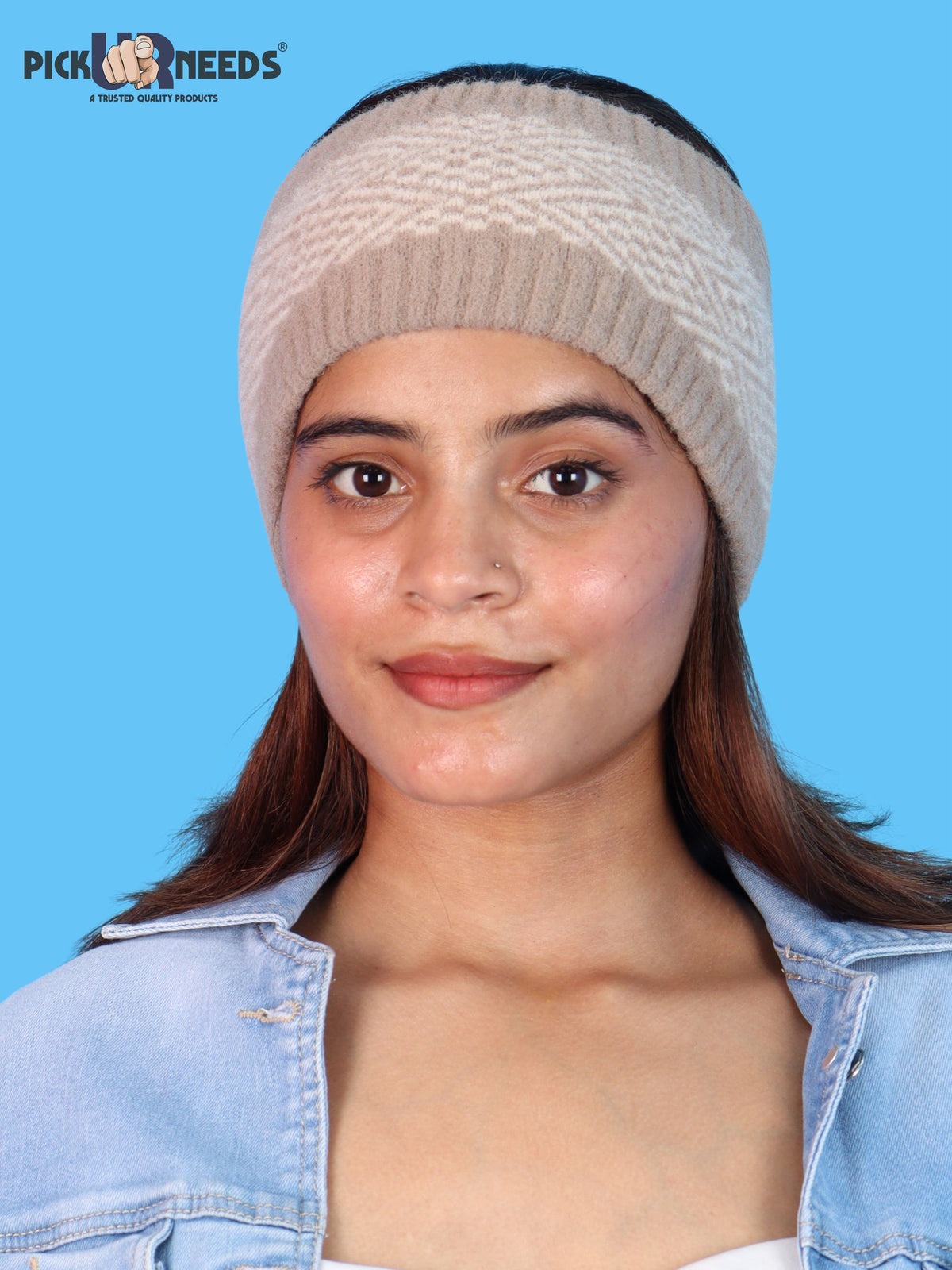 Pick Ur Needs Unisex Winter Headband Ear Warmer For Women & Men Soft Stretch Warm Head Wrap with Geometric Pattern