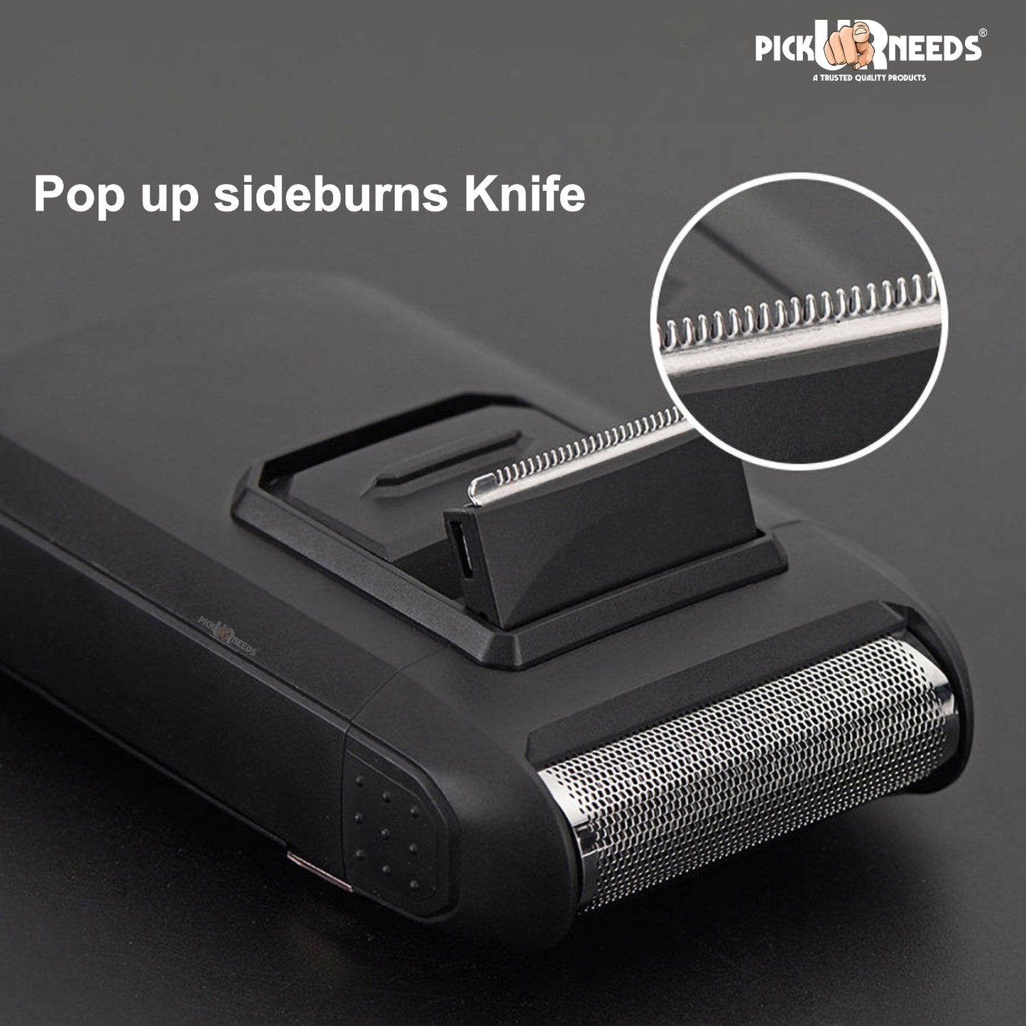 Pick Ur Needs Reciprocating Shaver for Men | Compact Rechargeable Electric Beard Shaver Trimmer | One-Hand Operation | Removable Cutter Head | Travel Friendly Grooming Device