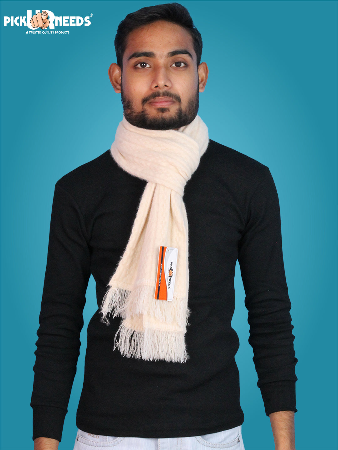 Pick Ur Needs Premium Winter Knit Muffler for Men Soft Woolen Neck Scarf with Stylish Pattern Warm & Comfortable Winter Wear for Outdoor & Casual Use