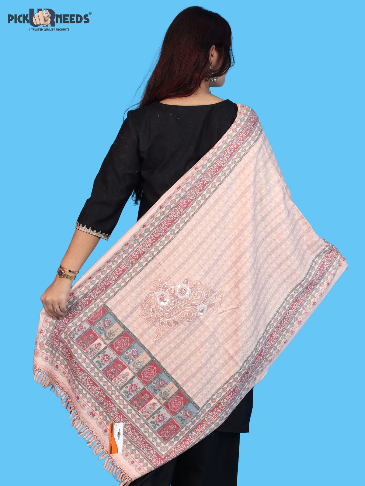 Pick Ur Needs Premium Soft Woolen Women & Girls Stylish Shawl with Elegant Design for Winter & Wedding