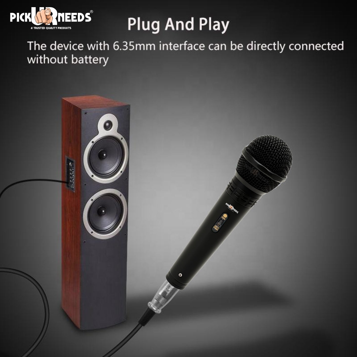 Pick Ur Needs Professional Dynamic Microphone – Wired Cardioid Mic, All-Metal Body- Corded Mic Microphone