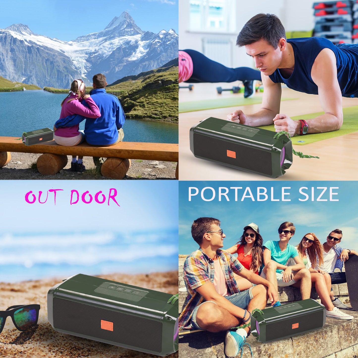 Pick Ur Needs Bluetooth 5.0 Portable Wireless Speaker with RGB Disco Light, 5 Light Modes, USB/TF Card Support & 3 Hours Playtime