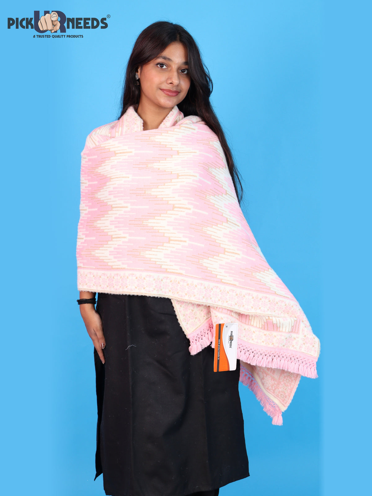 Pick Ur Needs Premium Wool Shawl For Womens & Girls Winter Muffler Soft Knitted Designer Wrap Warm Stole
