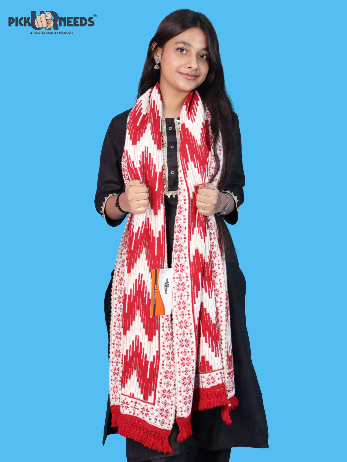 Pick Ur Needs Premium Wool Shawl For Womens & Girls Winter Muffler Soft Knitted Designer Wrap Warm Stole
