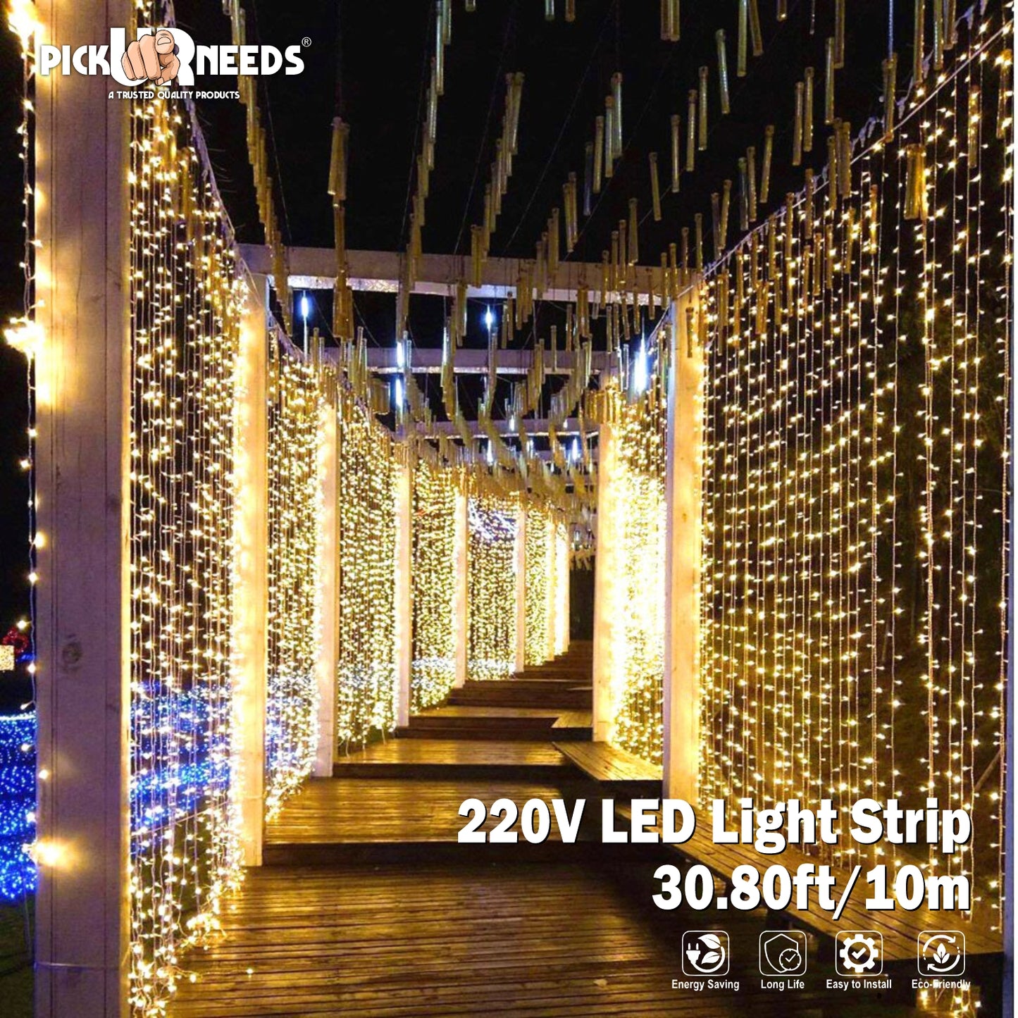 Pick Ur Needs 24 LEDs 10 m Beige Flickering Water Drop Rice Lights