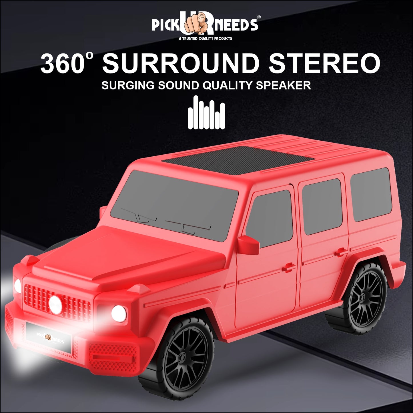 Pick Ur Needs Reachargebale Car Shape Wireless Bluetooth Speaker 10W with 1200mAh Battery, Multi-Play Modes BT/USB/AUX/TF, SUV Design Portable Speaker
