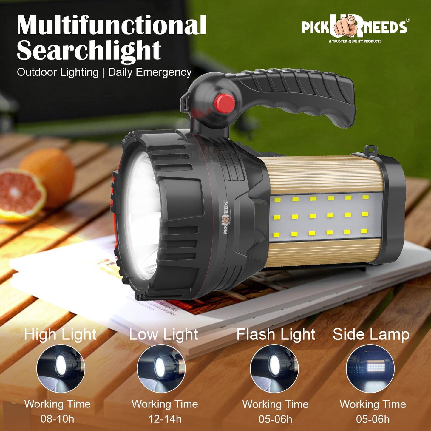 Pick Ur Needs 250W Rechargeable LED Light with 18 SMD High Power Searchlight 1500mAh 12 hrs Torch Emergency Light