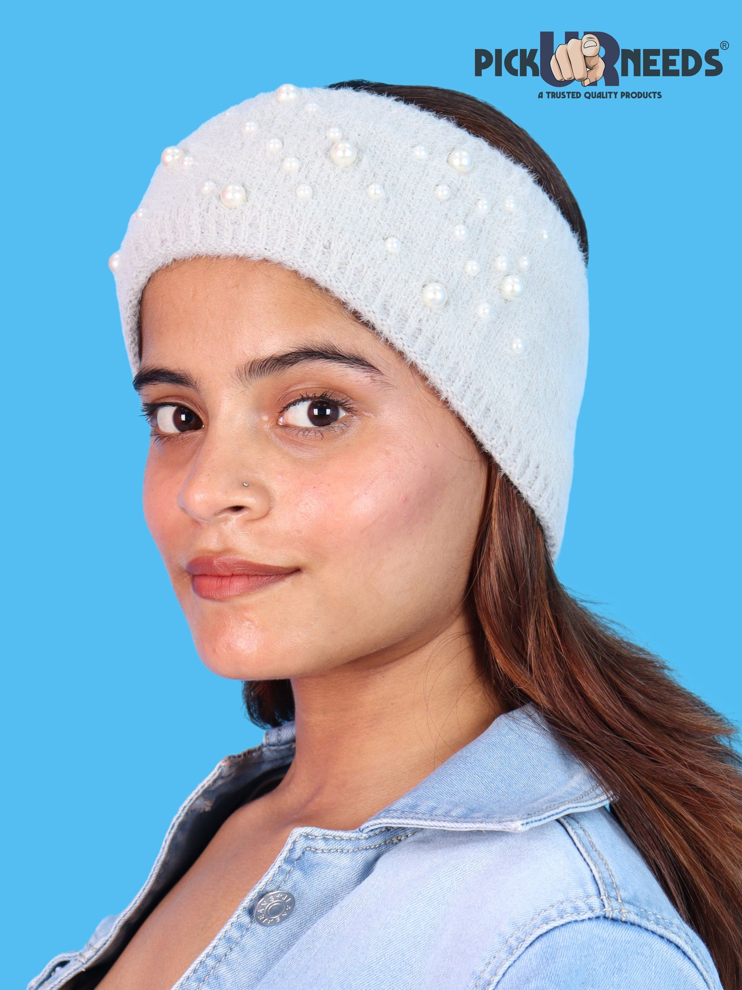 Pick Ur Needs Stylish & Cozy Pearl Embellished Winter Headband