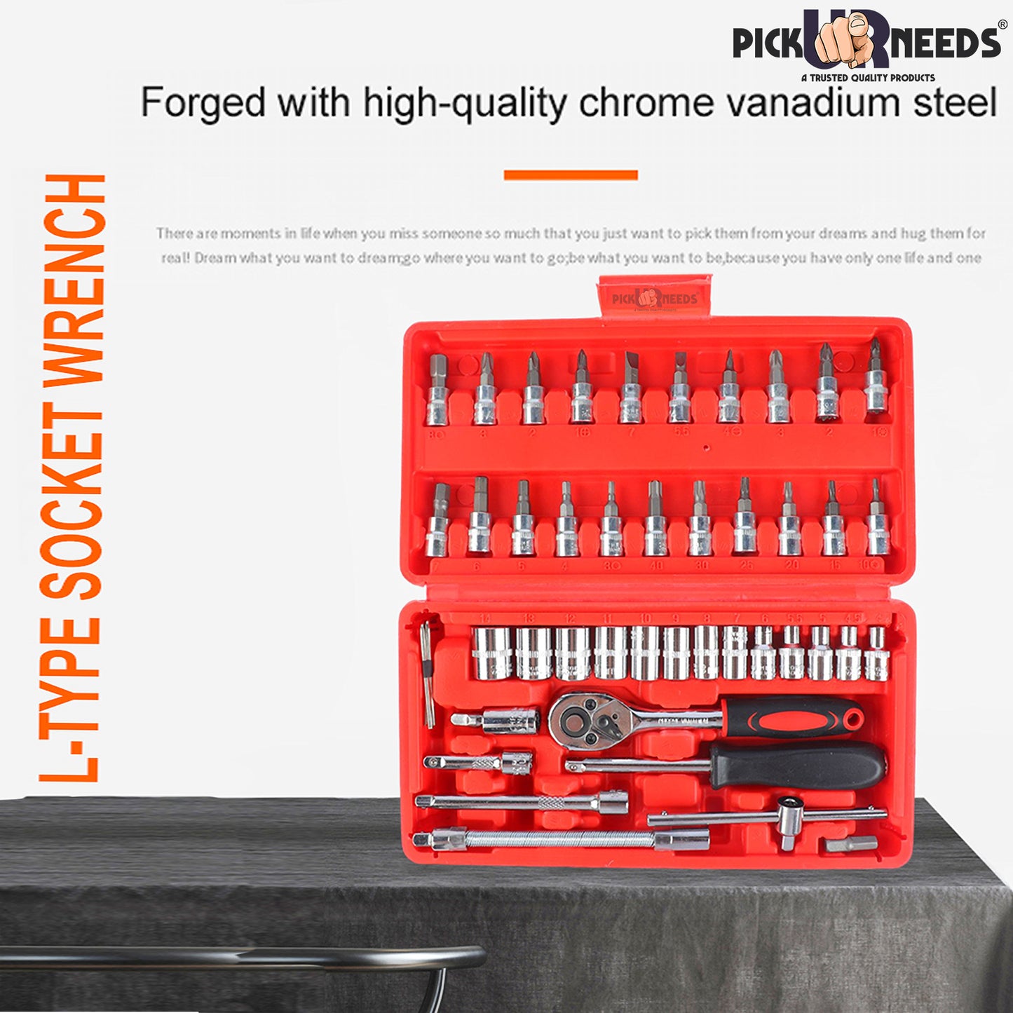 Pick Ur Needs 46pcs in 1 Tool Kit & Screwdriver Socket Set Multi Purpose Combination Tool Kit Power & Hand Tool Kit  (46 Tools)