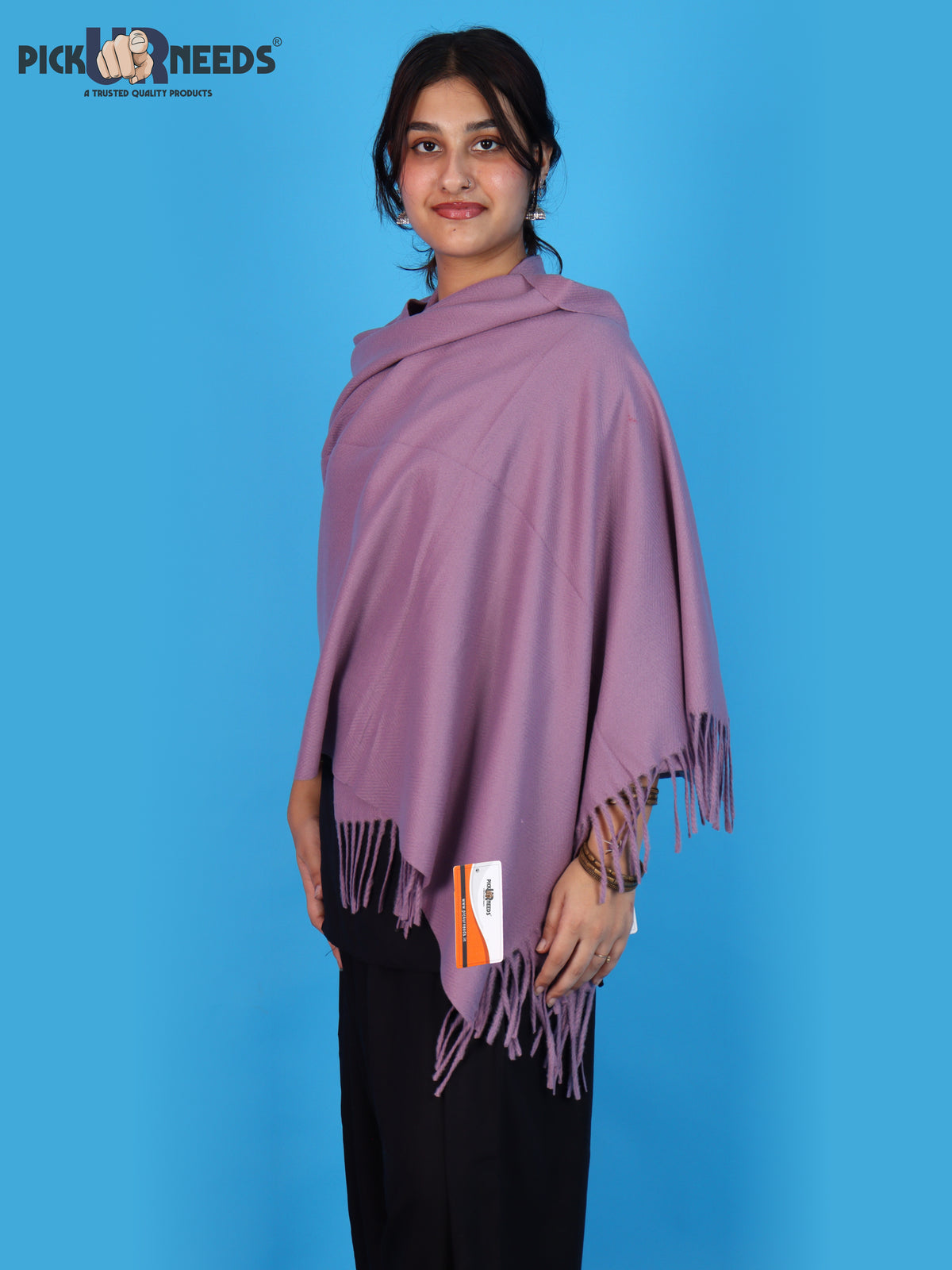 Pick Ur Needs Womens Winter Shawl Soft Warm Large Wrap Shawls with Fringe Tassels Elegant Woolen Style Stole for Girls