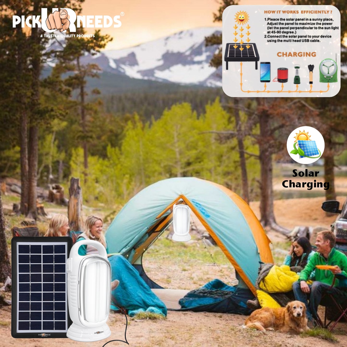 Pick Ur Needs Rechargeable Home High Bright 40 SMD LED Lantern Light With Solar Panel 15 hrs Lantern Emergency Light