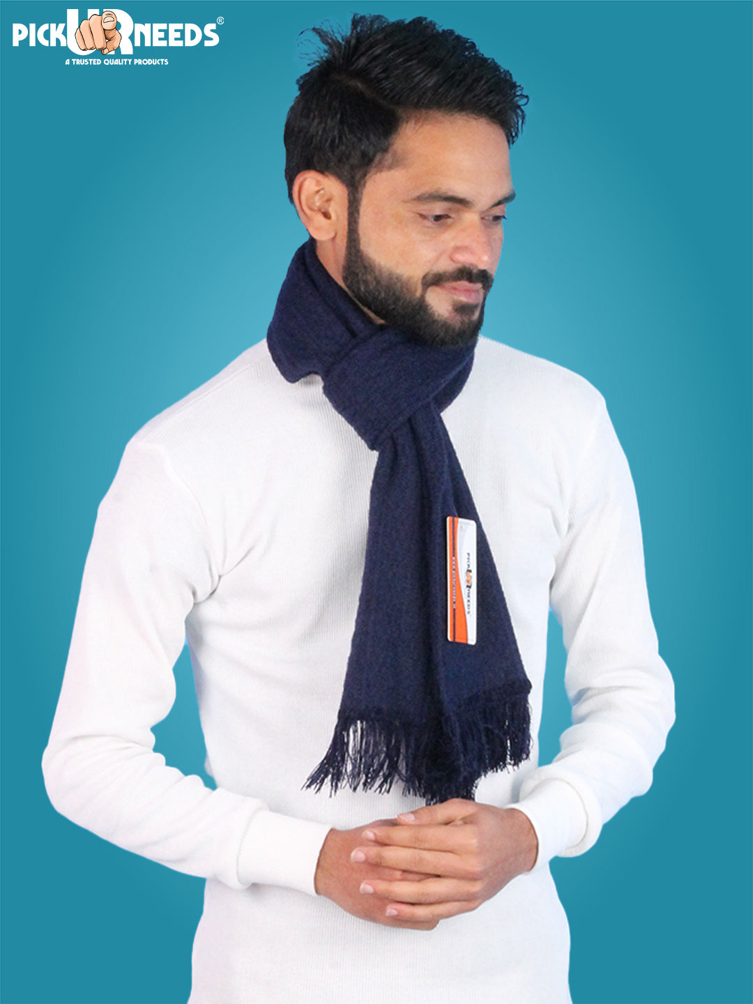 Pick Ur Needs Premium Winter Knit Muffler for Men Soft Woolen Neck Scarf with Stylish Pattern Warm & Comfortable Winter Wear for Outdoor & Casual Use