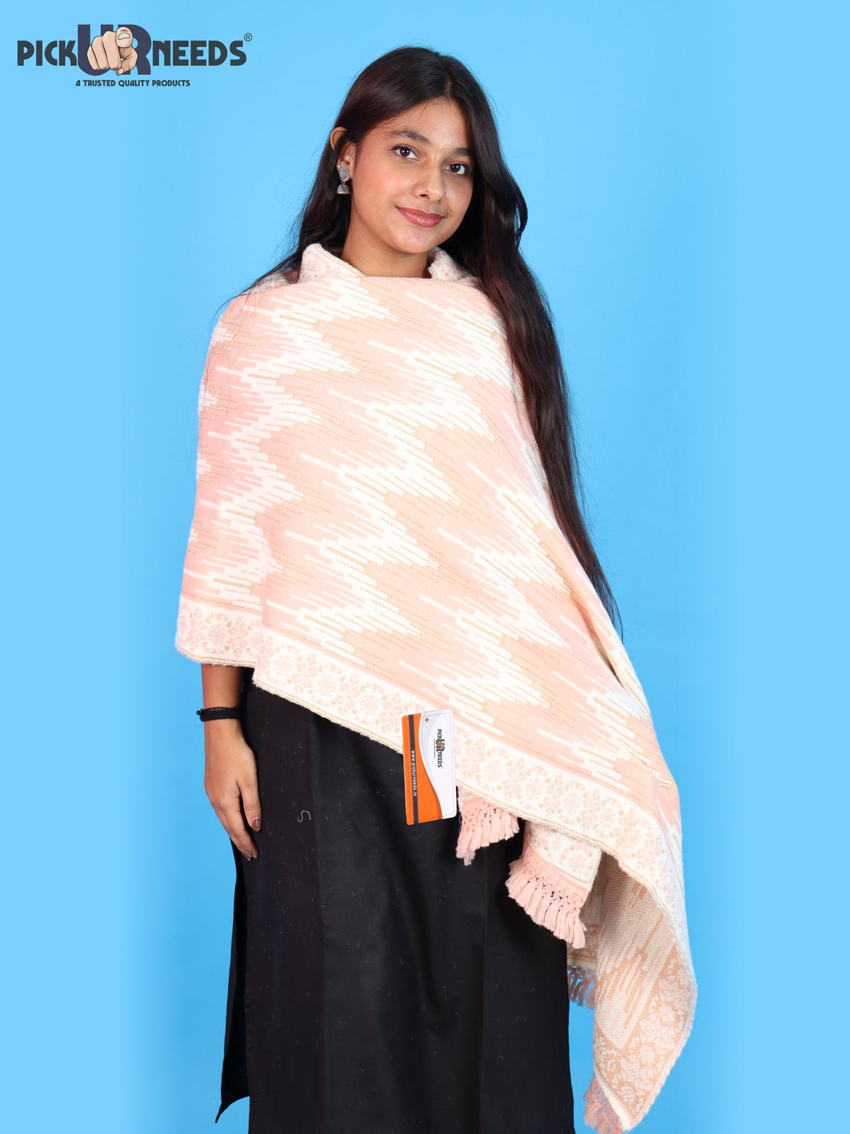 Pick Ur Needs Premium Wool Shawl For Womens & Girls Winter Muffler Soft Knitted Designer Wrap Warm Stole