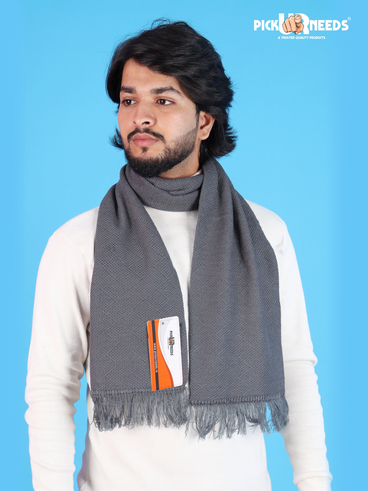 Pick Ur Needs Premium Soft, Warm & Breathable Wool Blend Winter Scarf for Men Fashionable Elegant Muffler