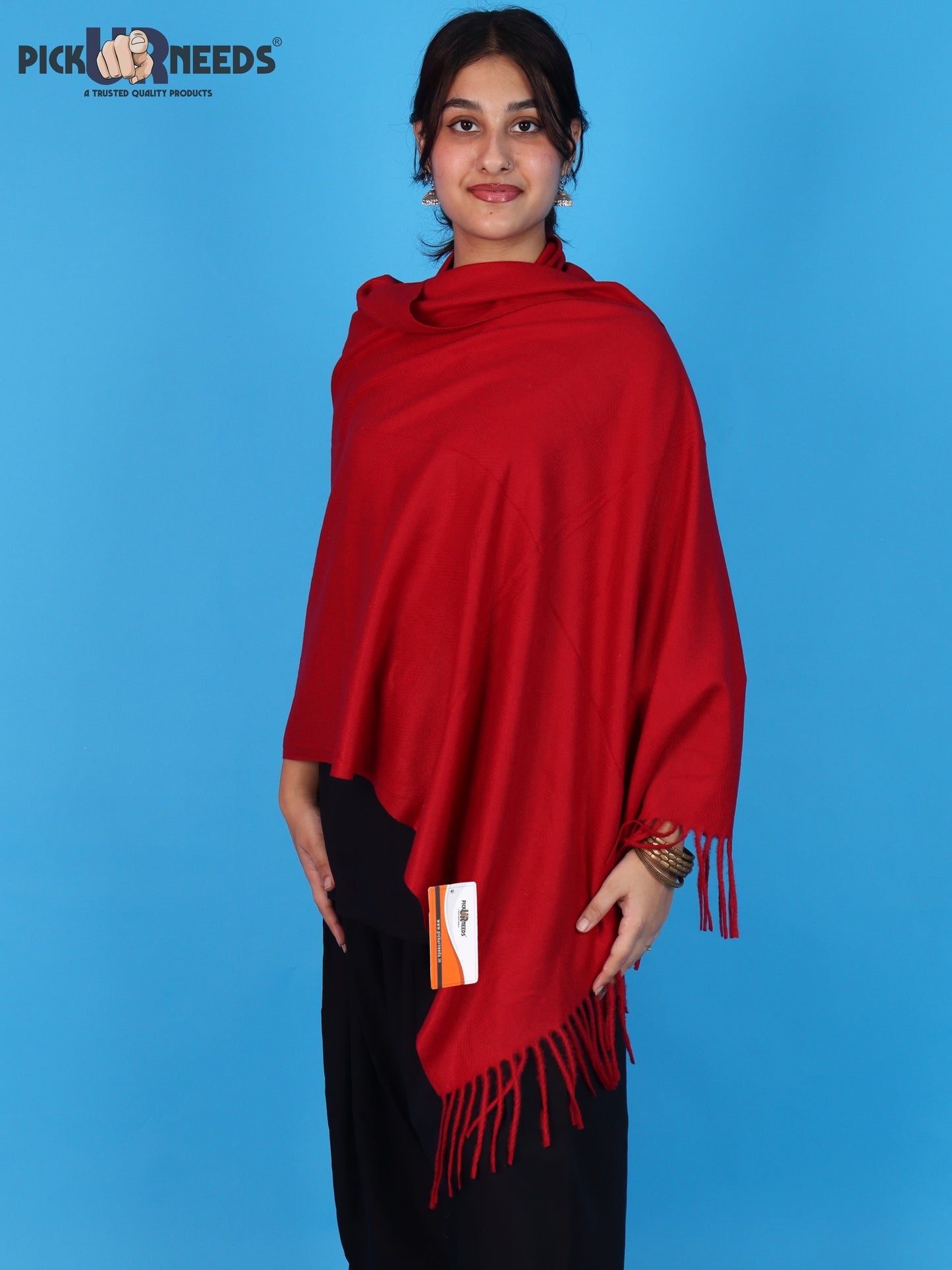 Pick Ur Needs Womens Winter Shawl Soft Warm Large Wrap Shawls with Fringe Tassels Elegant Woolen Style Stole for Girls