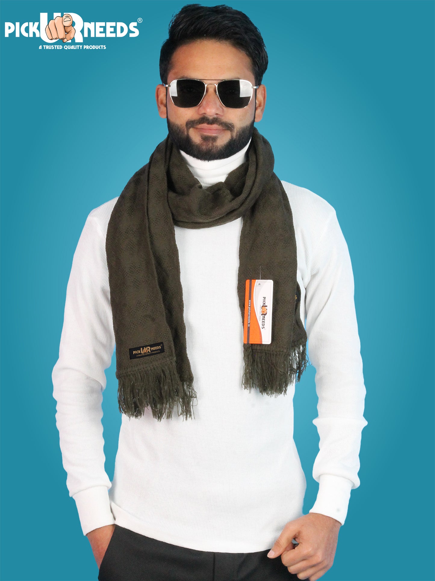 Pick Ur Needs Men’s Signature Winter Muffler Ultra-Soft Textured Scarf for Cold Weather Elegant Daily & Office Wear Muffler for Men