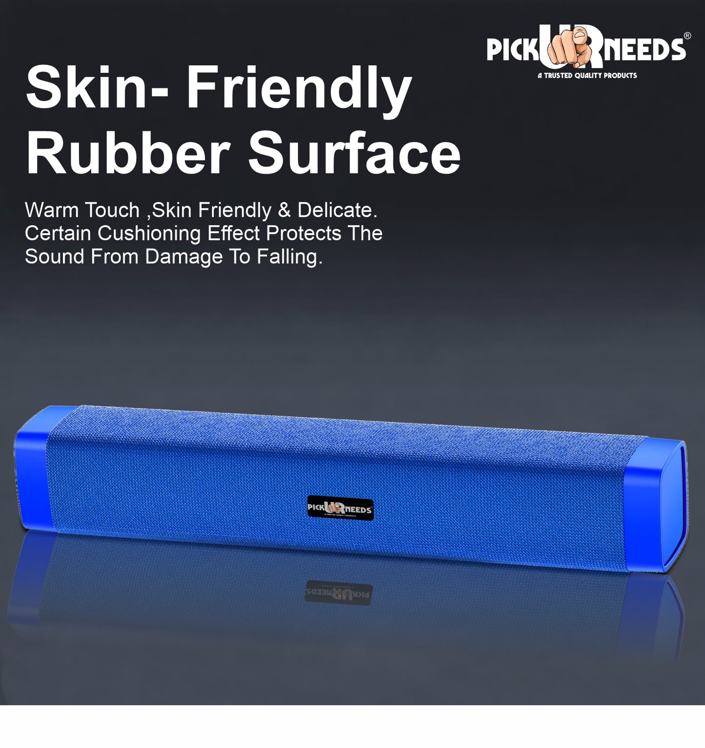 Pick Ur Needs Rechargeable 10W Wireless Bluetooth Soundbar Speaker with 1200mAh Battery, FM Radio, TF Card, USB & AUX Support – 4 Hours Playtime Home & Outdoor Speakers