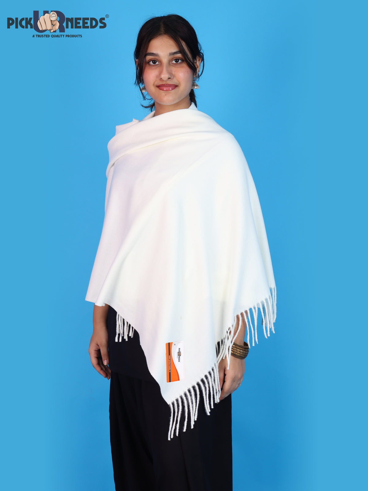 Pick Ur Needs Womens Winter Shawl Soft Warm Large Wrap Shawls with Fringe Tassels Elegant Woolen Style Stole for Girls