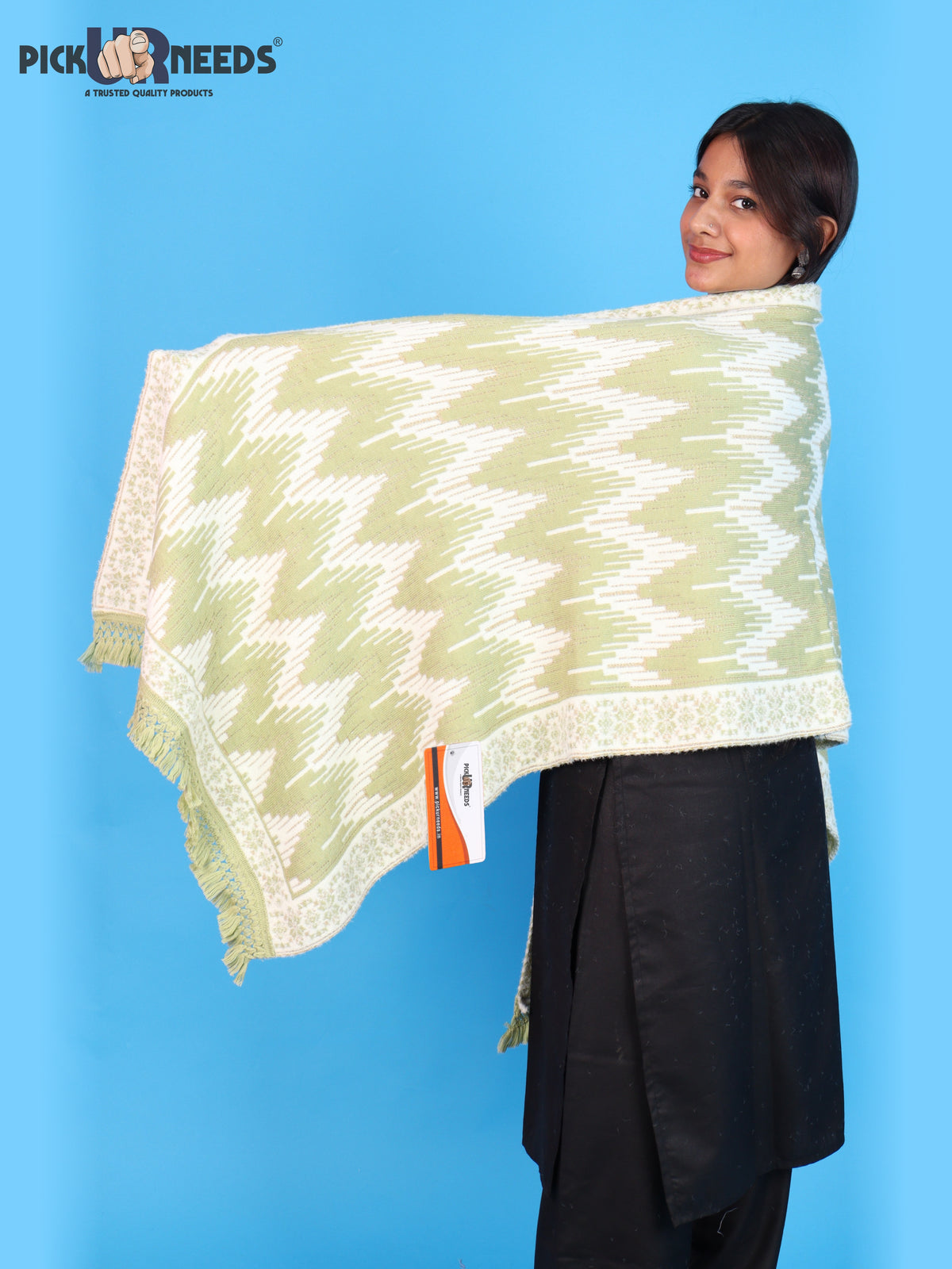 Pick Ur Needs Premium Wool Shawl For Womens & Girls Winter Muffler Soft Knitted Designer Wrap Warm Stole