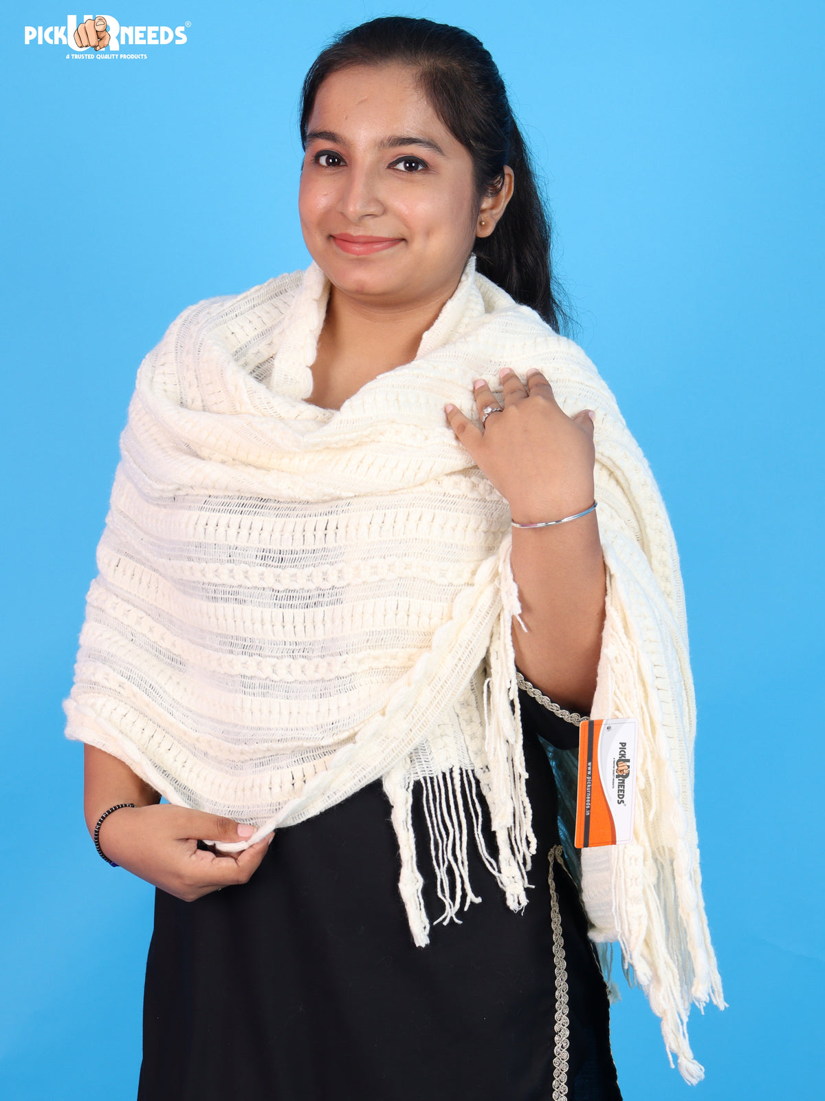 Pick Ur Needs Womens & Girls Winter Soft Warm Knitted Elegant Wool Muffler Stole For Casual and Office