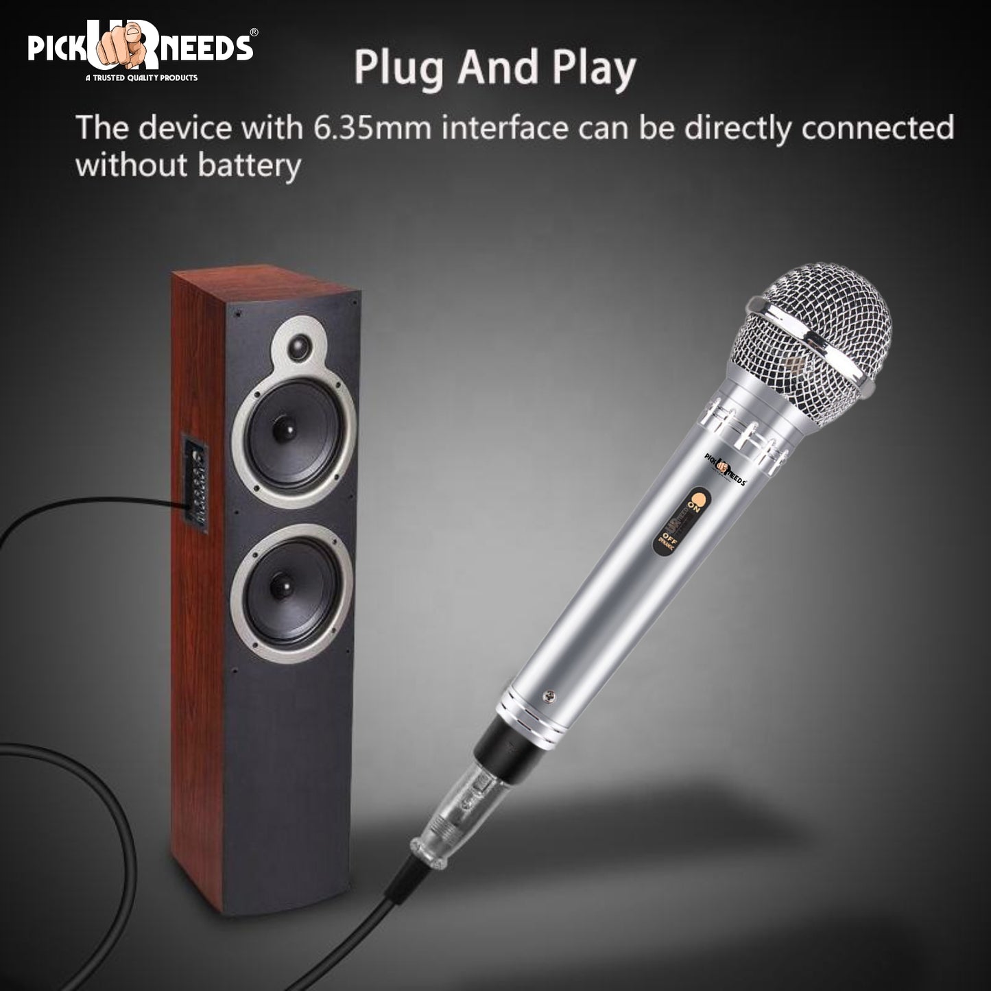 Pick Ur Needs Professional Dynamic Microphone – Wired Cardioid Mic, All-Metal Body- Corded Mic Microphone