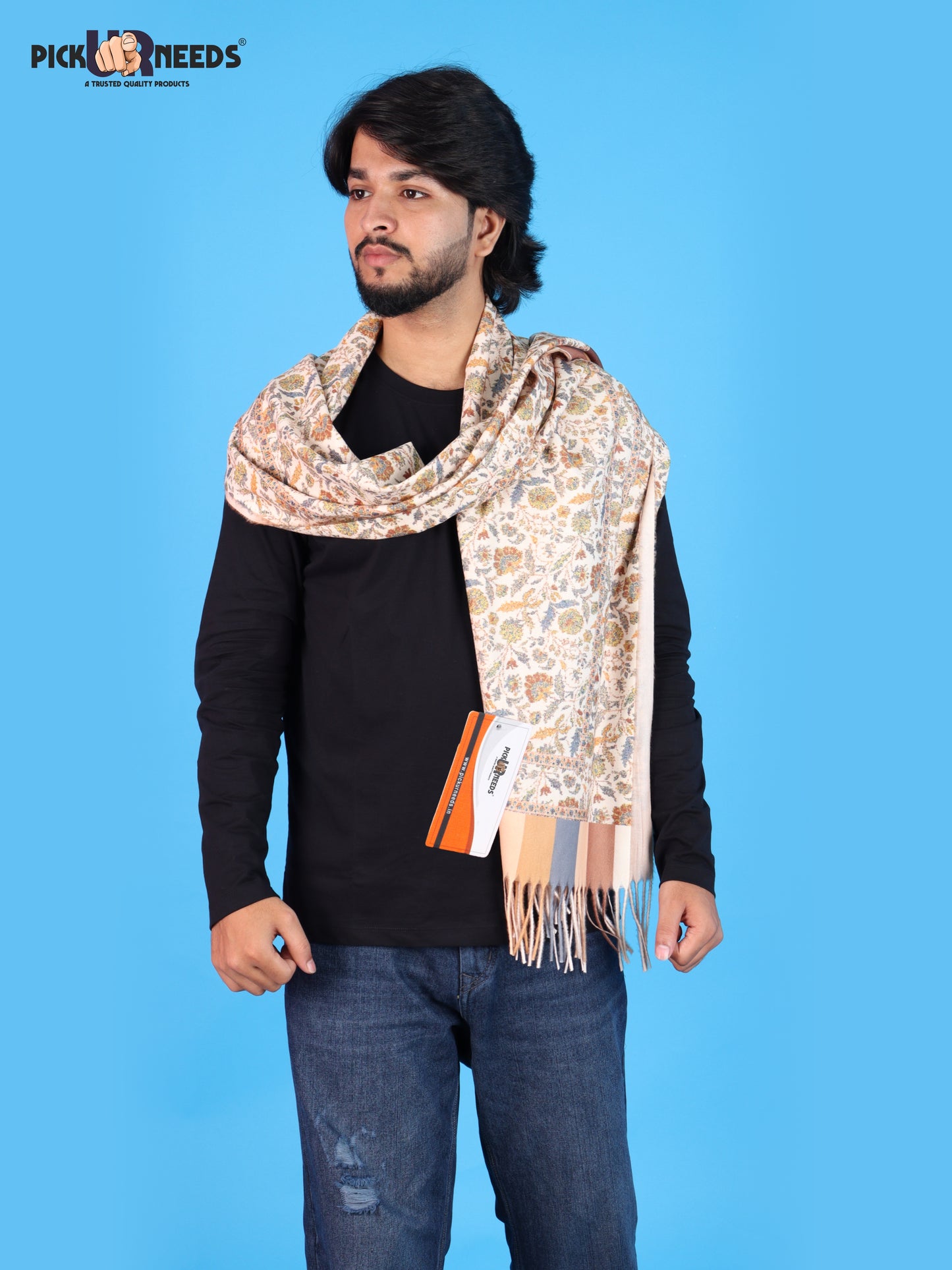 Pick Ur Needs Men’s Winter Shawl Soft Printed Warm Wrap with Fringed Ends for Casual & Formal Wear For Boys