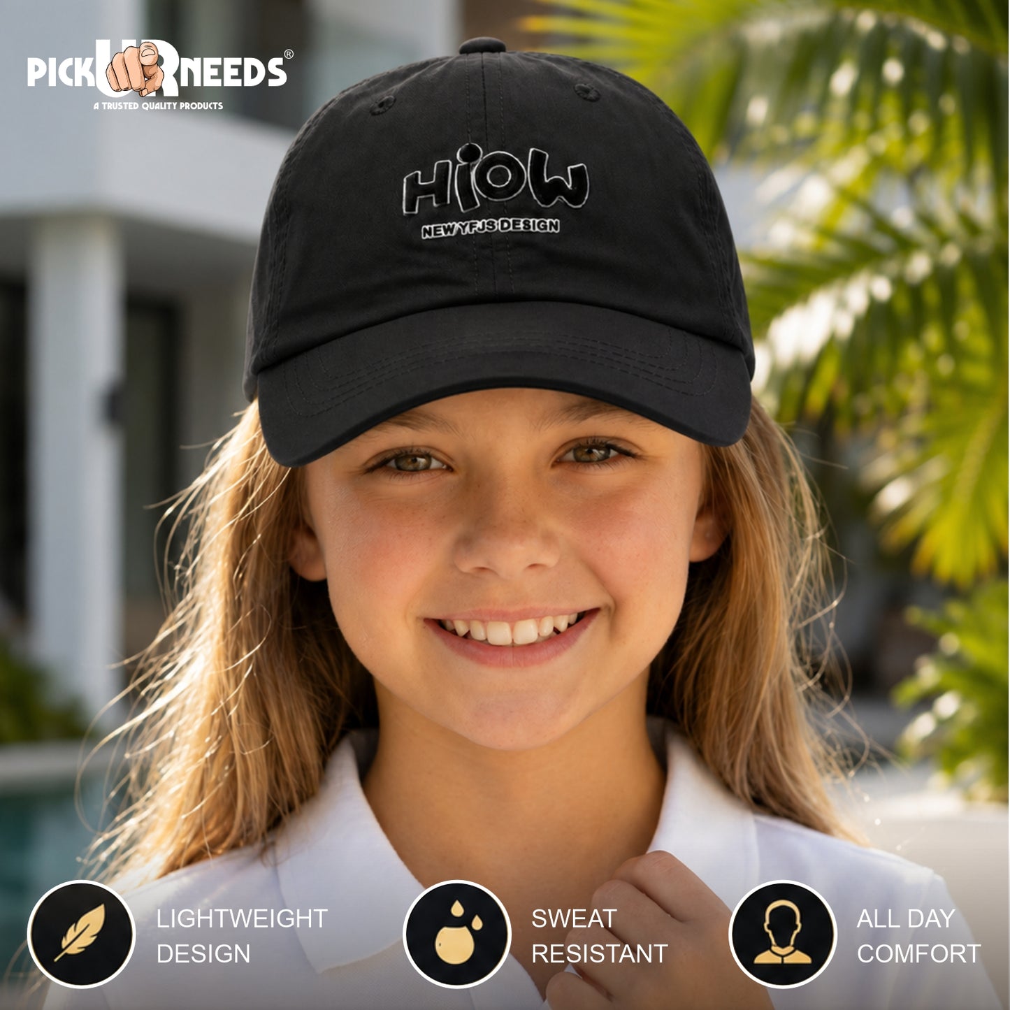Pick Ur Needs Kids & Teenage Baseball Cap,Lightweight Breathable Fabric, Adjustable Fit, Sweat Resistant, Premium Embroidered Logo