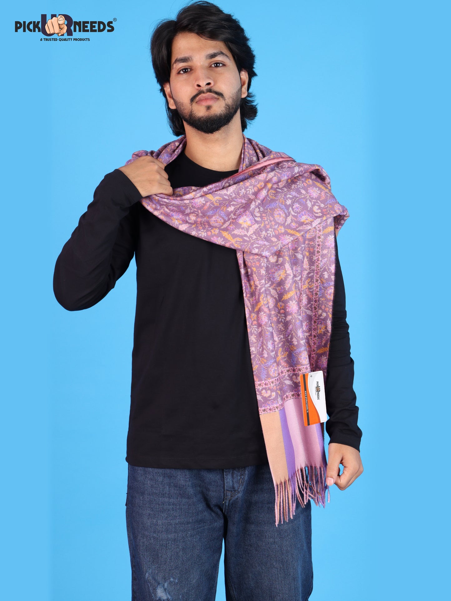 Pick Ur Needs Men’s Winter Shawl Soft Printed Warm Wrap with Fringed Ends for Casual & Formal Wear For Boys