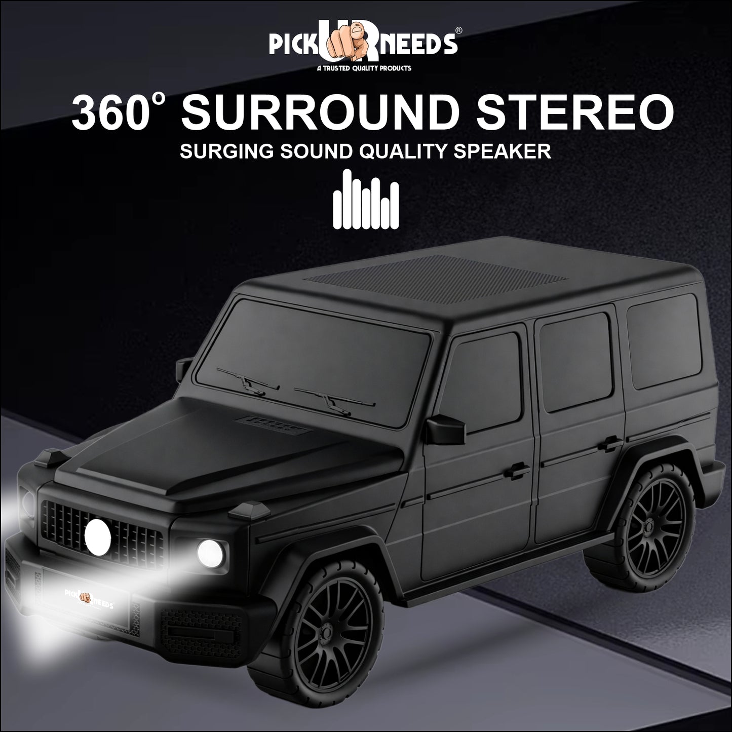 Pick Ur Needs Reachargebale Car Shape Wireless Bluetooth Speaker 10W with 1200mAh Battery, Multi-Play Modes BT/USB/AUX/TF, SUV Design Portable Speaker