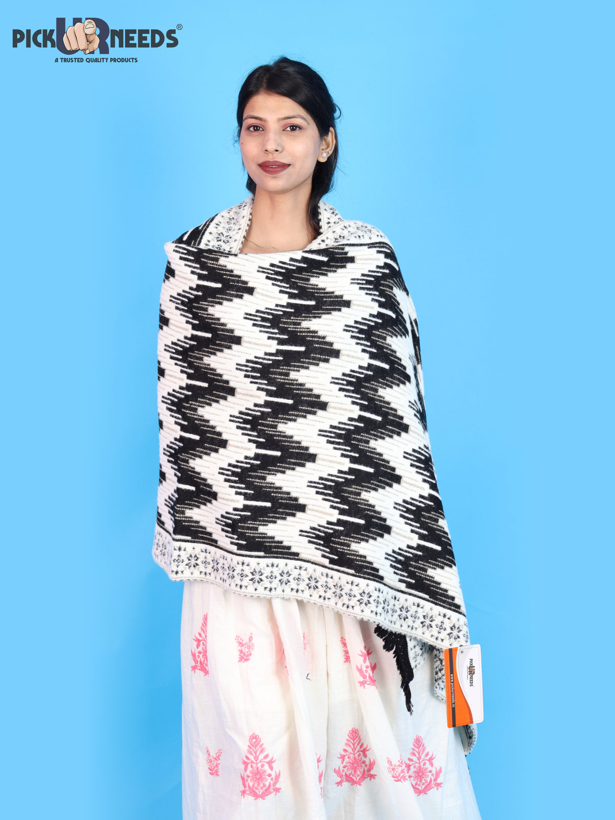 Pick Ur Needs Premium Wool Shawl For Womens & Girls Winter Muffler Soft Knitted Designer Wrap Warm Stole