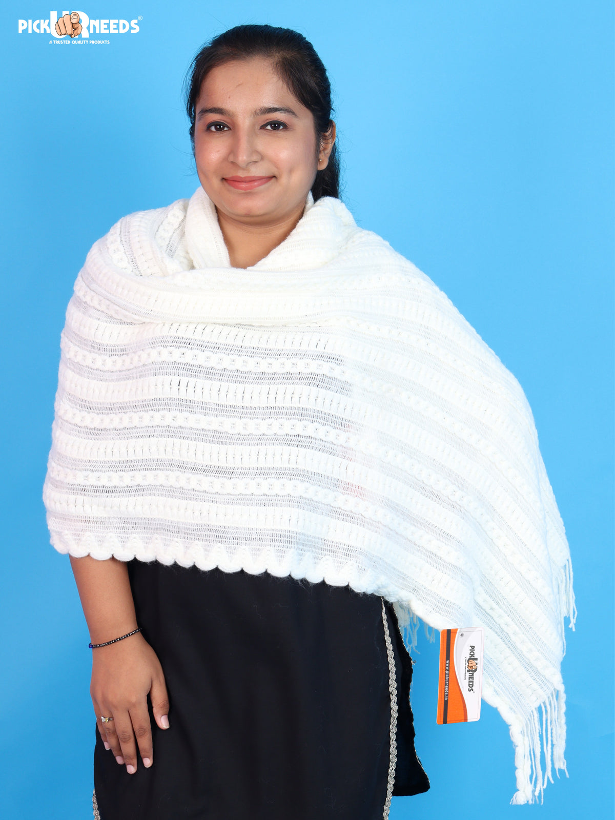 Pick Ur Needs Womens & Girls Winter Soft Warm Knitted Elegant Wool Muffler Stole For Casual and Office