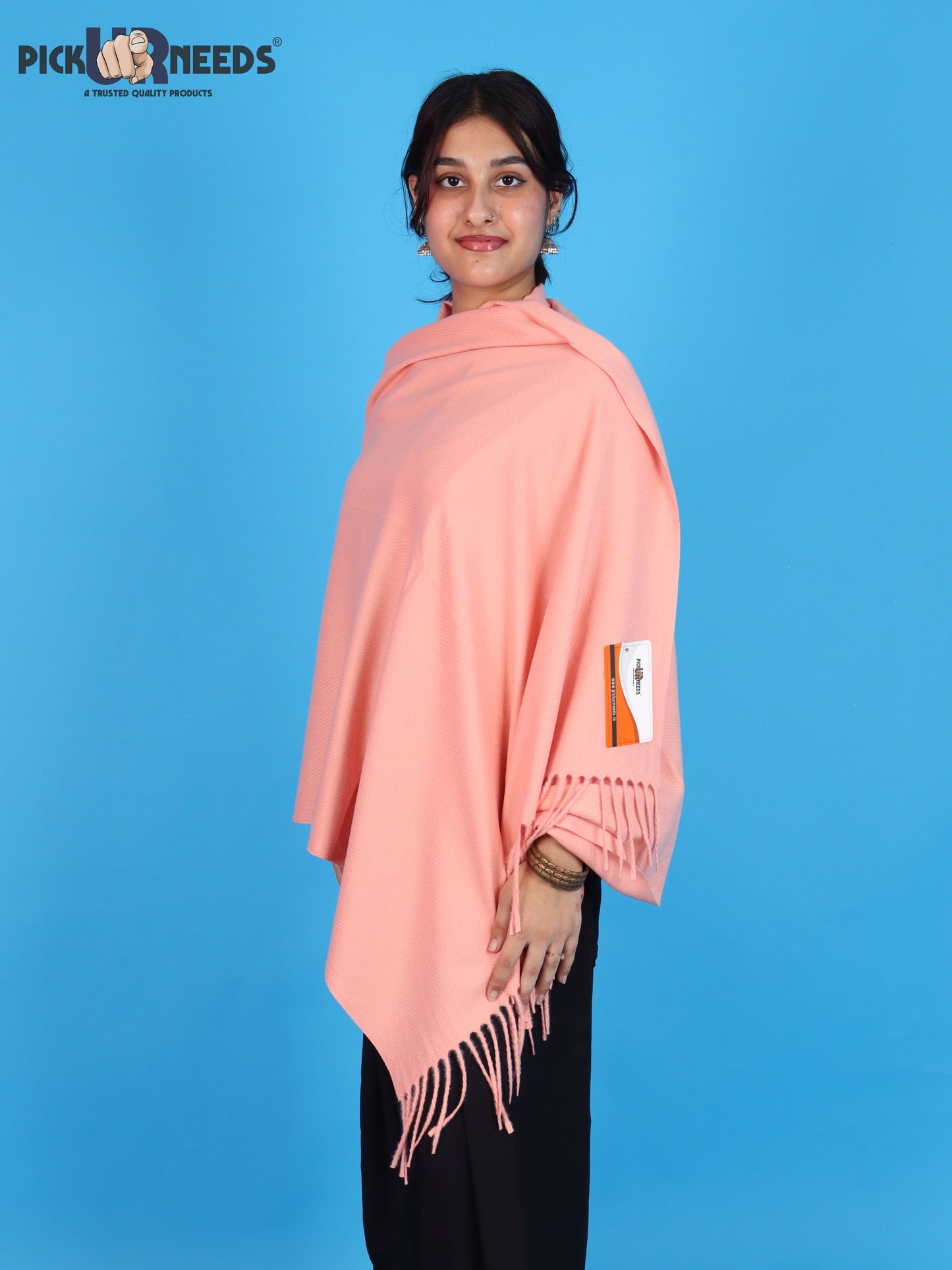 Pick Ur Needs Womens Winter Shawl Soft Warm Large Wrap Shawls with Fringe Tassels Elegant Woolen Style Stole for Girls