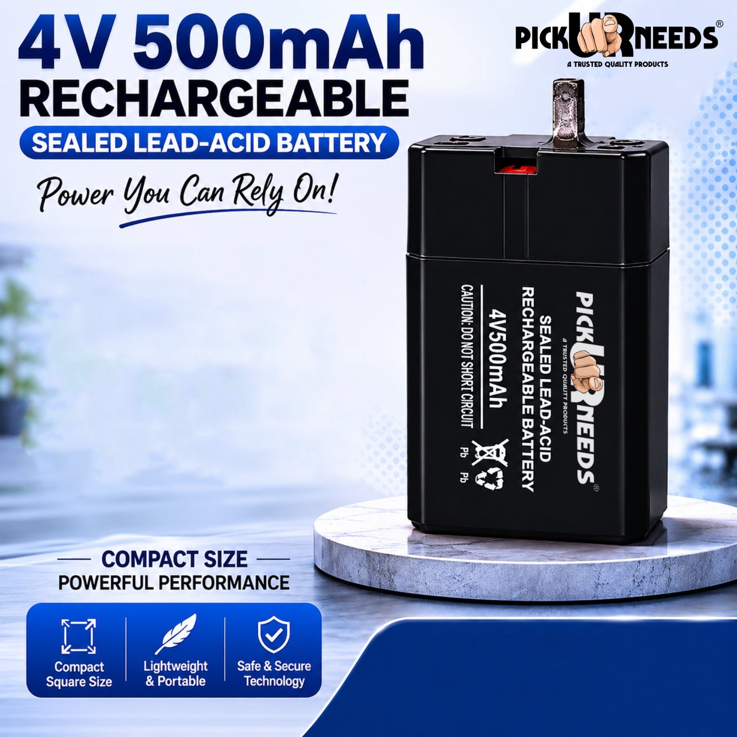 Pick Ur Needs Compact 4V 500mAh Sealed Lead Acid  for Long-Lasting Backup Power  Battery