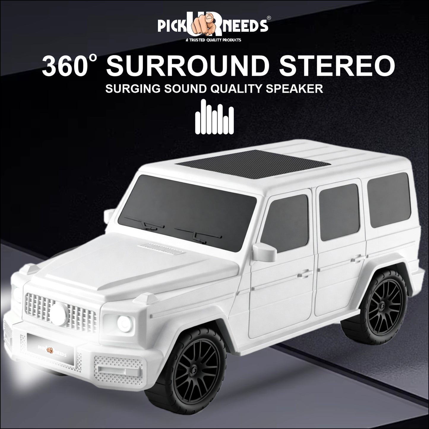 Pick Ur Needs Reachargebale Car Shape Wireless Bluetooth Speaker 10W with 1200mAh Battery, Multi-Play Modes BT/USB/AUX/TF, SUV Design Portable Speaker