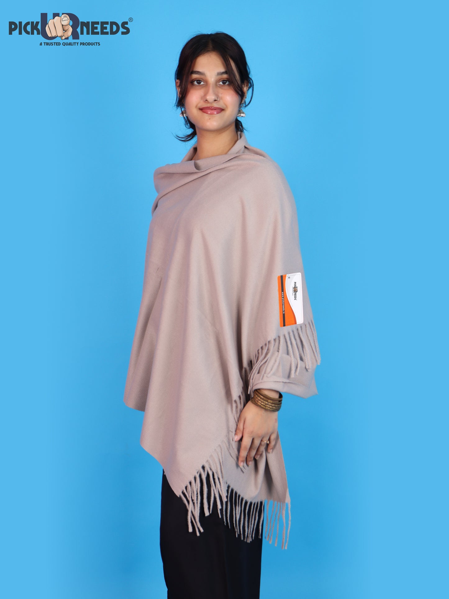 Pick Ur Needs Womens Winter Shawl Soft Warm Large Wrap Shawls with Fringe Tassels Elegant Woolen Style Stole for Girls