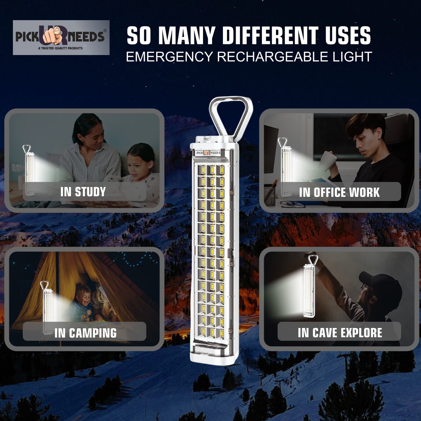 Pick Ur Needs Chargeable Emergency Light Touch Sensor On / Off 45 SMD High Bright LED 1600 mAh 5 hrs Flood Lamp Emergency Light  (Blue)