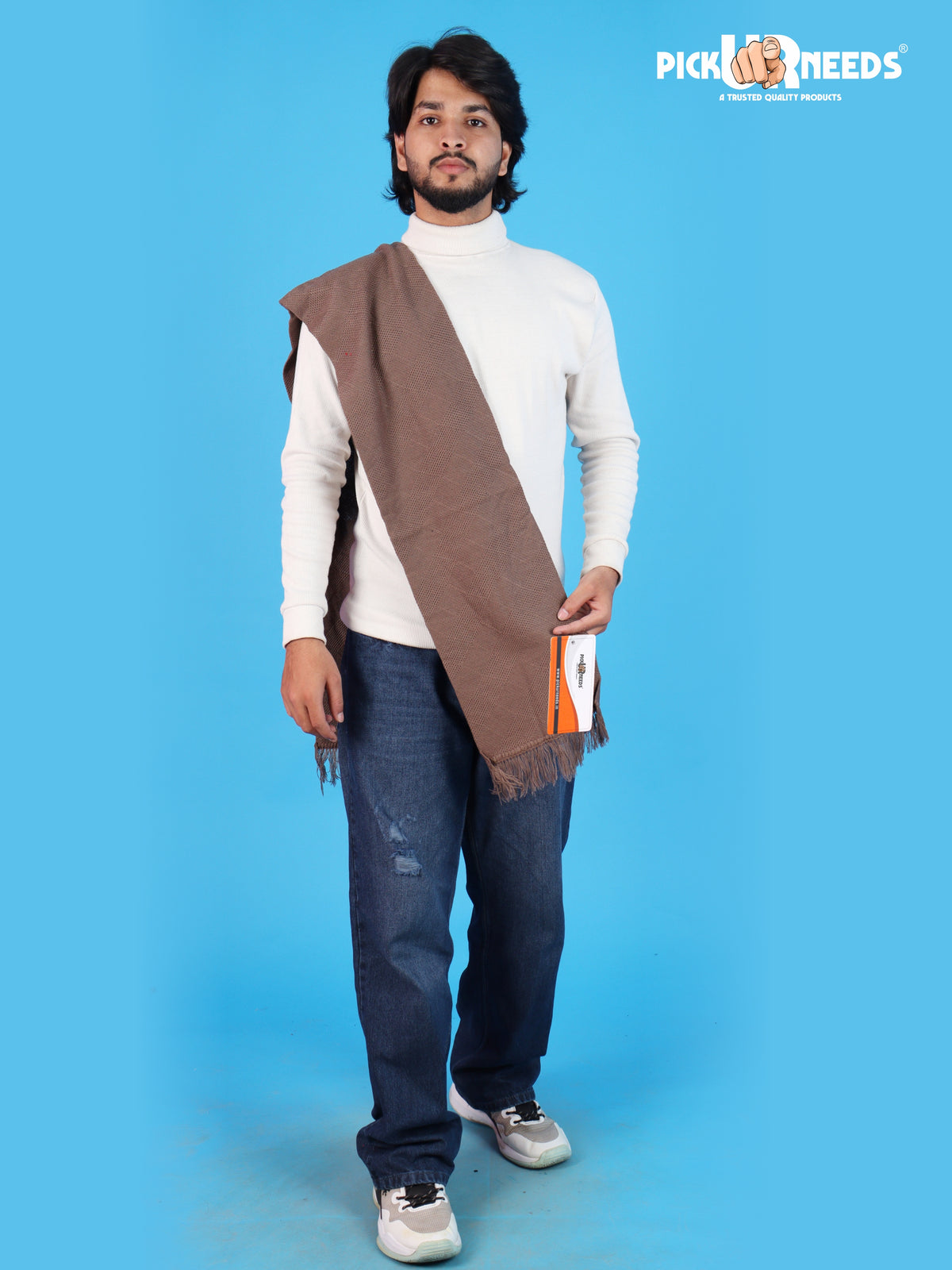 Pick Ur Needs Premium Soft, Warm & Breathable Wool Blend Winter Scarf for Men Fashionable Elegant Muffler