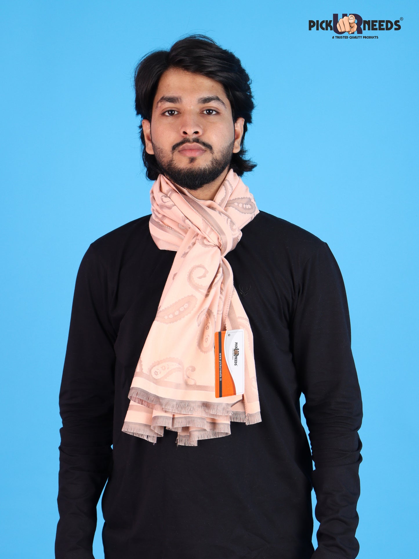 Pick Ur Needs Mens 2-in-1 Shawl & Stole, Elegant Paisley Print Winter Wrap, Lightweight Warm Shoulder Scarf for Boys, Stylish Reversible-Style