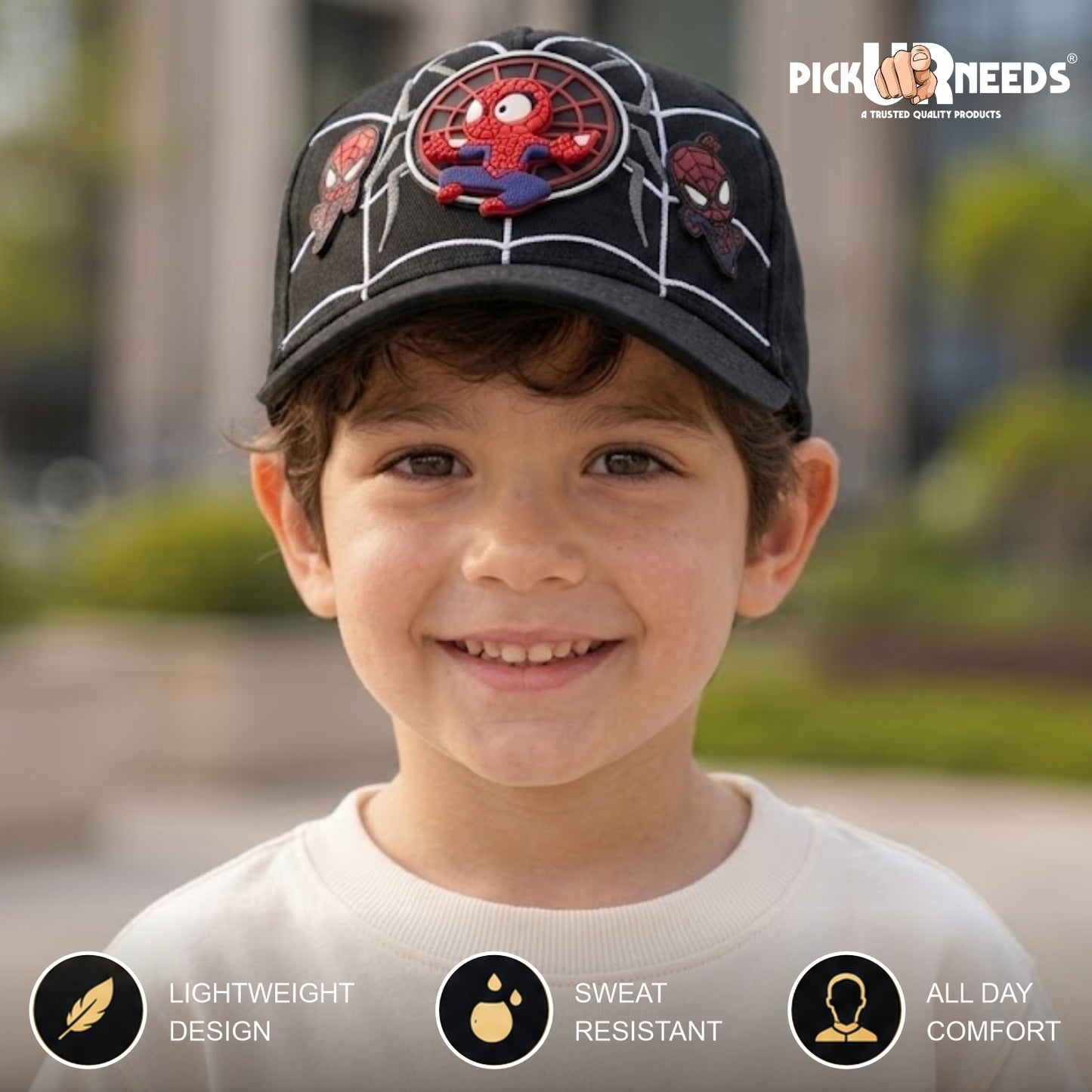 Pick Ur Needs Kids Spider Design Baseball Cap for Boys & Girls Adjustable Strap Summer Sun Protection Hat