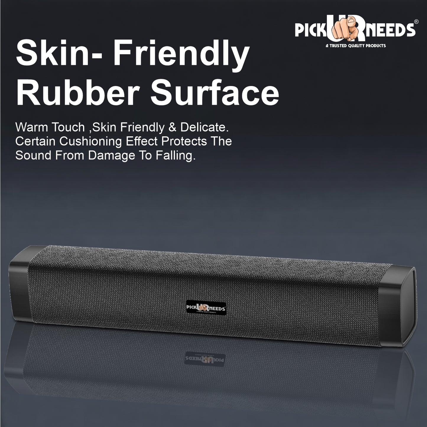 Pick Ur Needs Rechargeable 10W Wireless Bluetooth Soundbar Speaker with 1200mAh Battery, FM Radio, TF Card, USB & AUX Support – 4 Hours Playtime Home & Outdoor Speakers