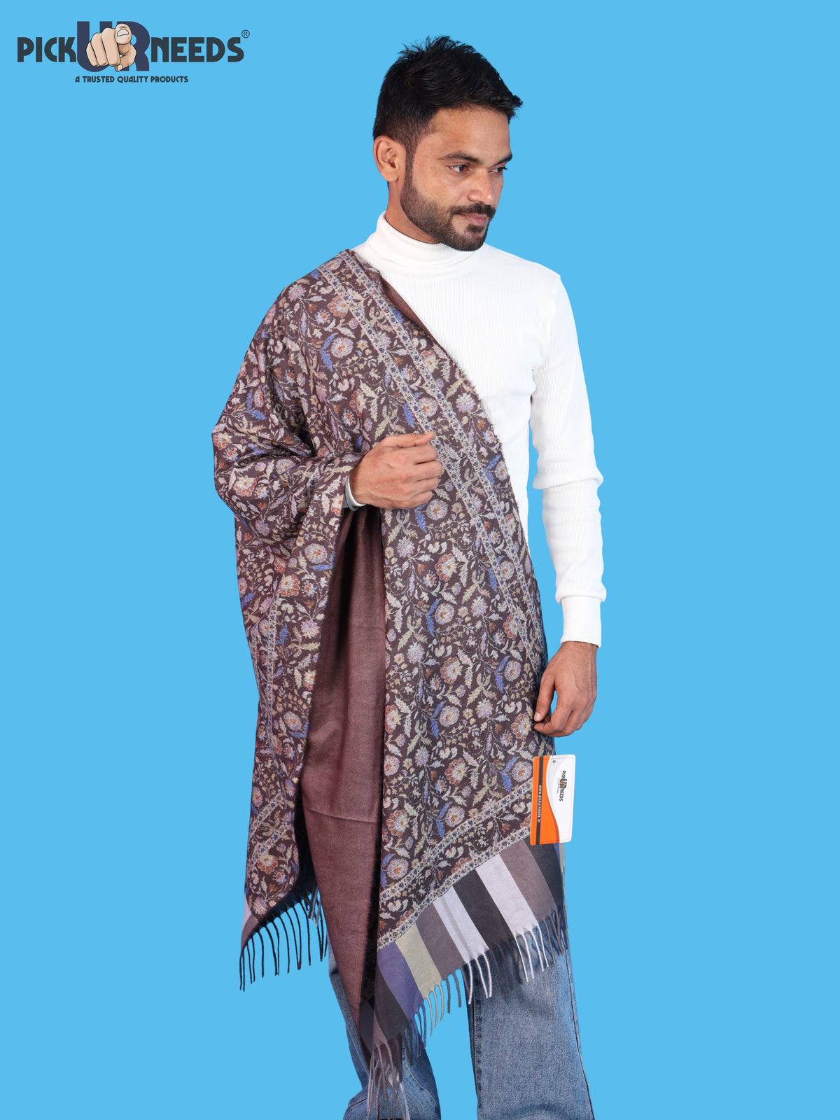 Pick Ur Needs Men’s Winter Shawl Soft Printed Warm Wrap with Fringed Ends for Casual & Formal Wear For Boys