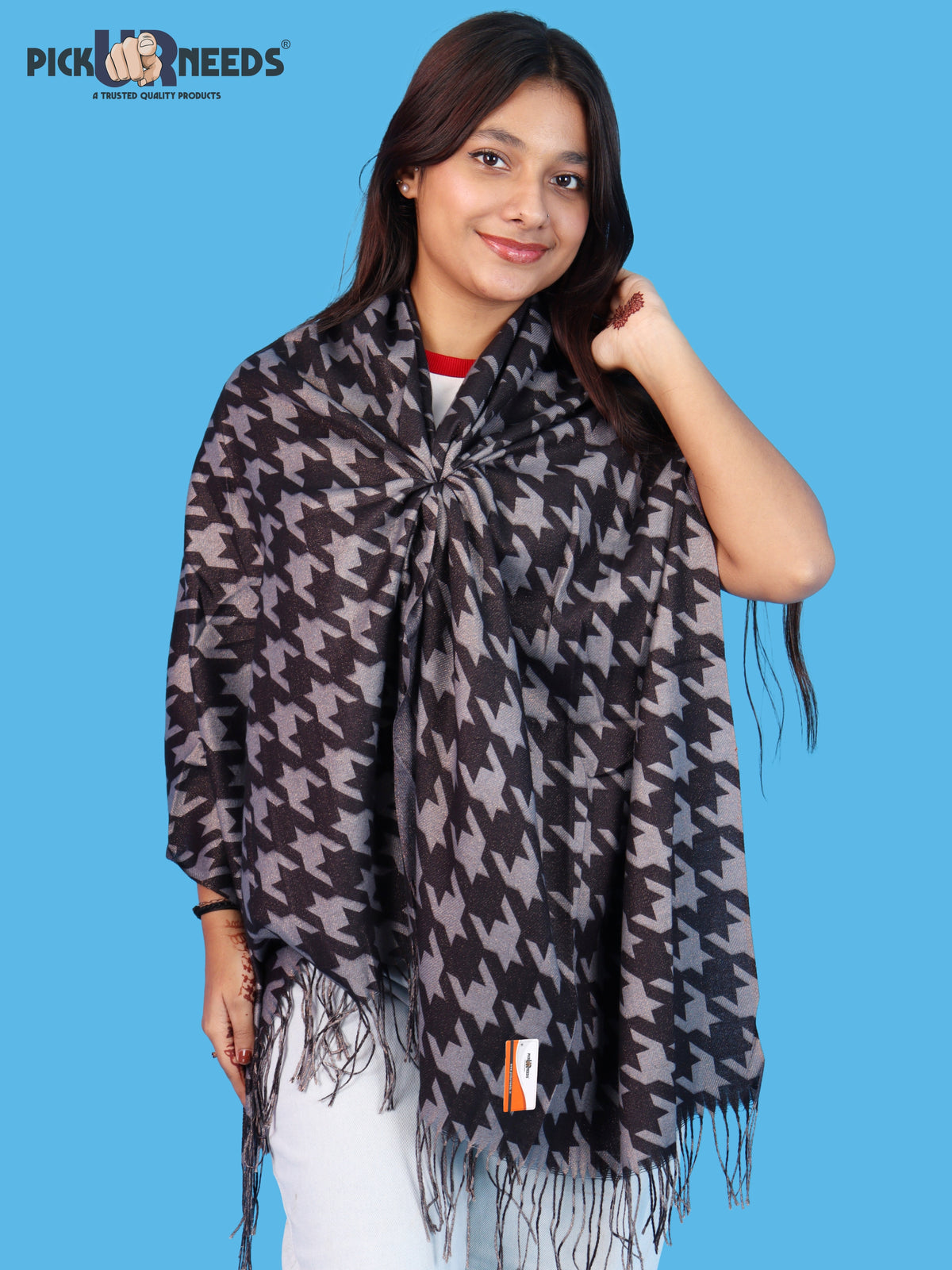 Pick Ur Needs Premium Winter Womens & Girls Shawl Soft & Cozy Printed with Elegant Geometric Design