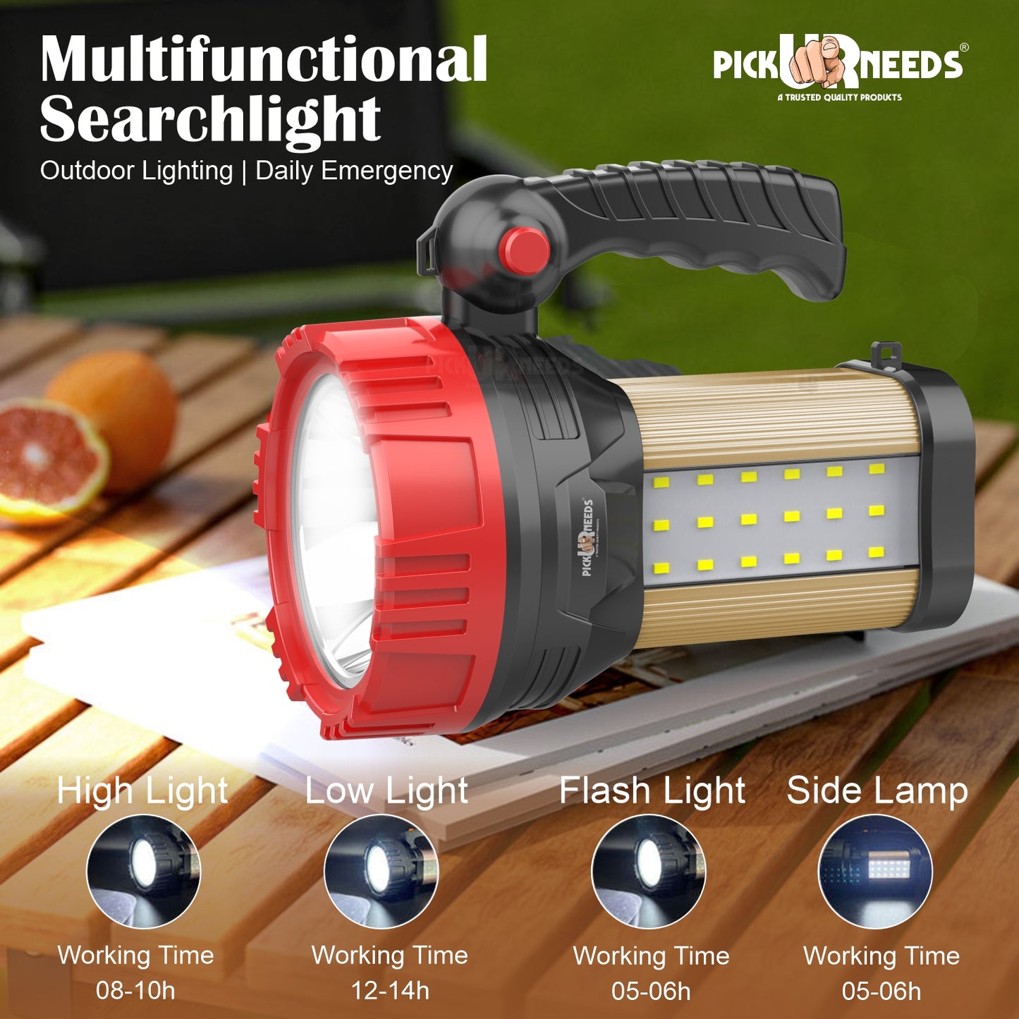Pick Ur Needs 250W Rechargeable LED Light with 18 SMD High Power Searchlight 1500mAh 12 hrs Torch Emergency Light