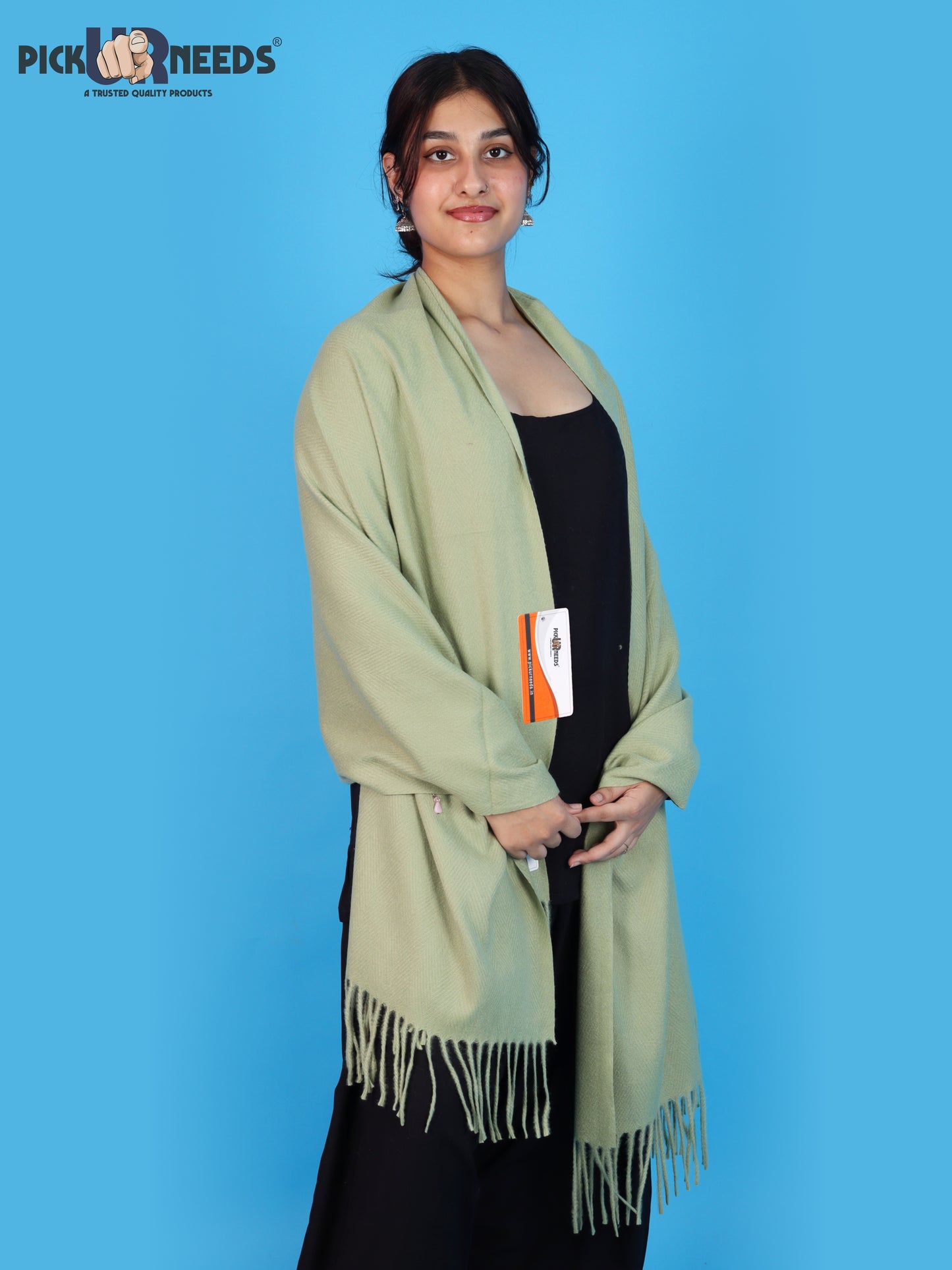 Pick Ur Needs Womens Winter Shawl Soft Warm Large Wrap Shawls with Fringe Tassels Elegant Woolen Style Stole for Girls
